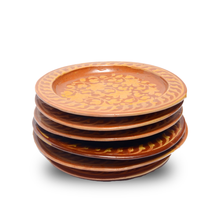 Clay Handi Handmade Brown Clay Plates, Traditional Serveware, Elegant Earthen Pottery Plates, Set of 6