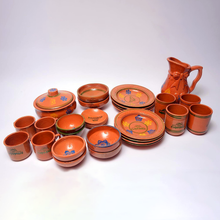 Clay Handi Traditional Clay Dinner Set, for 4 Person Serving, Brown Glazed, Dinner Pots