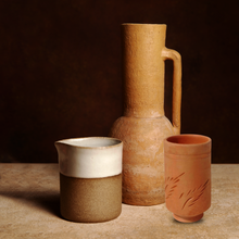 Earthenware Drink Glass, Handmade, Handcrafted Engrave Leaf Drinkware, For Drinking Water, Milk, Shakes, Lassi, Juices