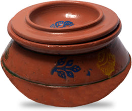 Handmade Pasroori Handi: Earthenware Clay Cooking Pot with Lid | Handcrafted Cookware, Glazed & Twice Baked for Enhanced Flavor and Elegance