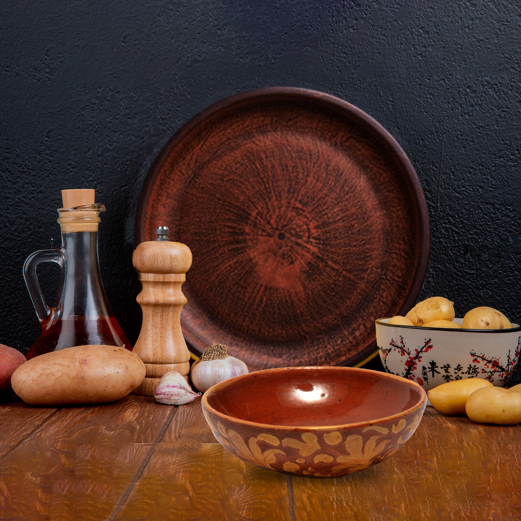 Clay Handi Handmade Earthenware Clay Bowl, Hala Brown Bowl for Cereal, –  Clay Handi Store