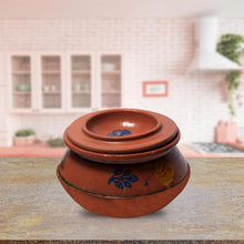 Handmade Pasroori Handi: Earthenware Clay Cooking Pot with Lid | Handcrafted Cookware, Glazed & Twice Baked for Enhanced Flavor and Elegance