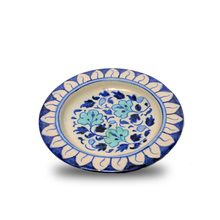 Handmade Clay Hala Plates, Blue Flower Design Clay Plates, Clay Dinnerware, Food Servings Clay Pots, Set Of 6